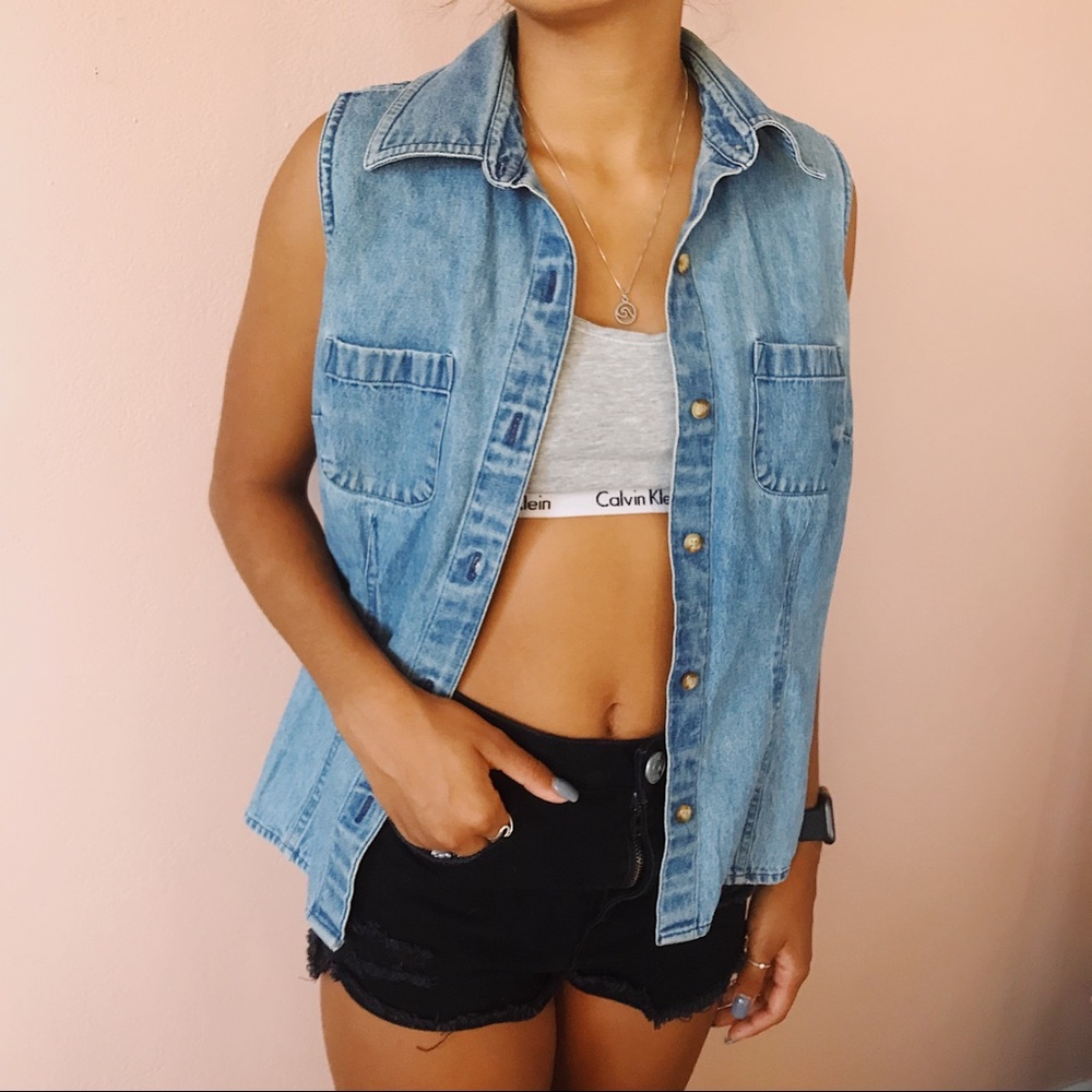 Vintage Denim Vest Top